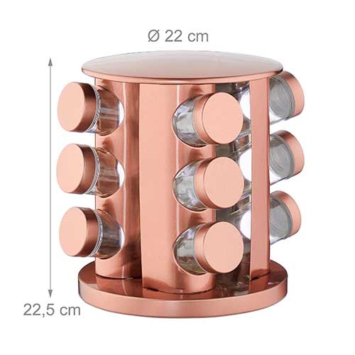 Opbevaring til krydderier 16 glas - Kobber