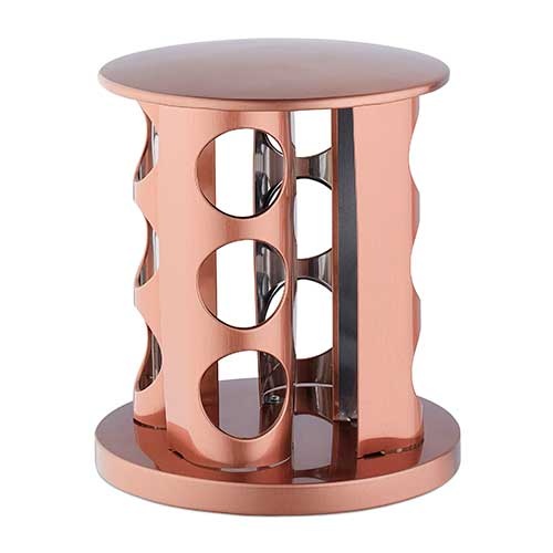 Kobber krydderikarrusel med glas