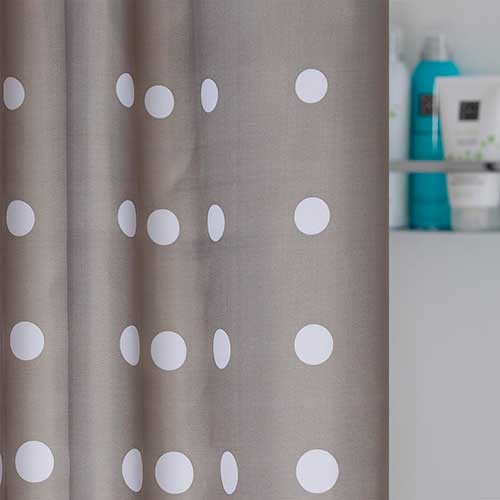 Grå badeforhæng - Speckle 180 x 200 cm.