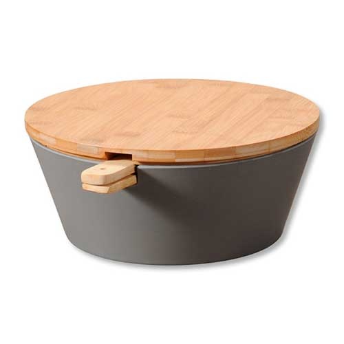 Salatskål med bestik i træ