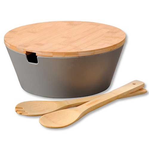 Salatskål i melamin med bestik