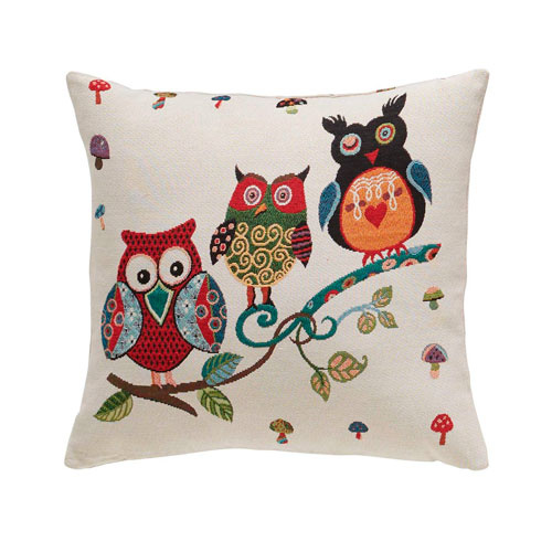 Pyntepude ugler 45 x 45 cm.