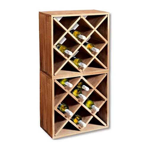 Træ vinreol stabelbar - 20 flasker