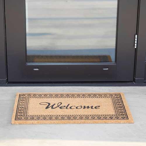 Kokos dørmåtte Finesse Flower 45 x 75 cm.