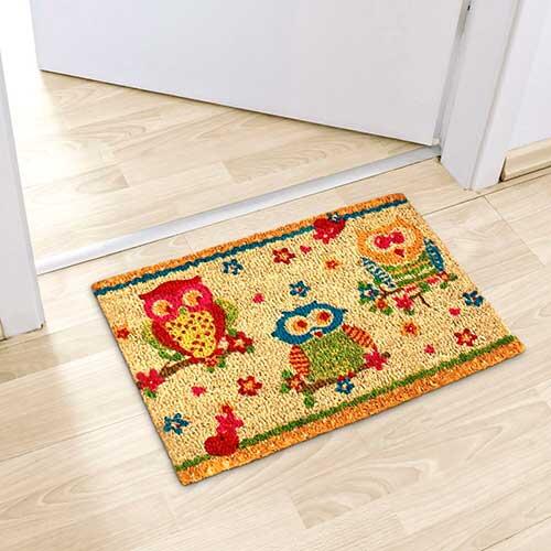 Kokos dørmåtte ugler 40 x 60 cm.