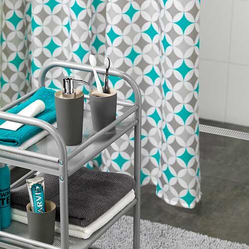 Sealskin badeforhæng Diamonds Aqua