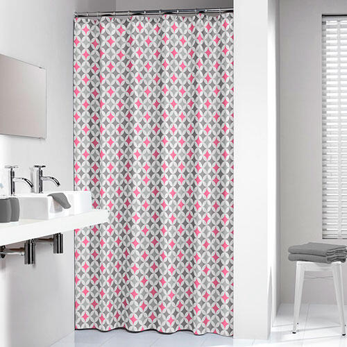 Brusehæng Diamonds rosa - 180 x 200 cm.