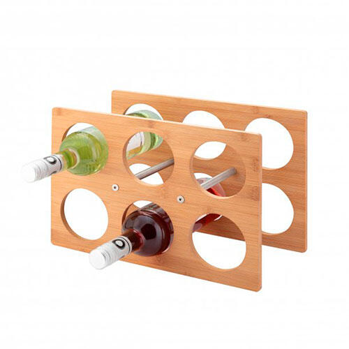 Vinreol i bambus - 6 flasker