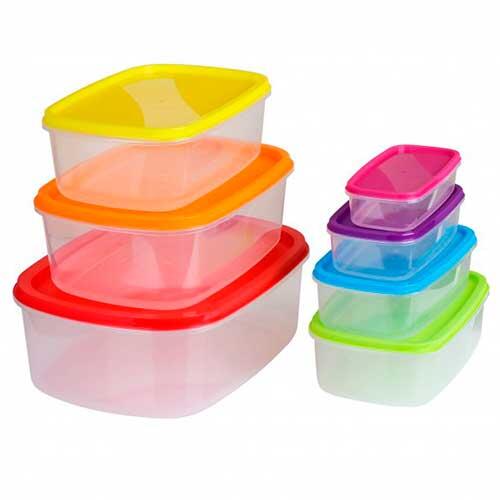 Madopbevaringsbokse i plast - 7 stk.