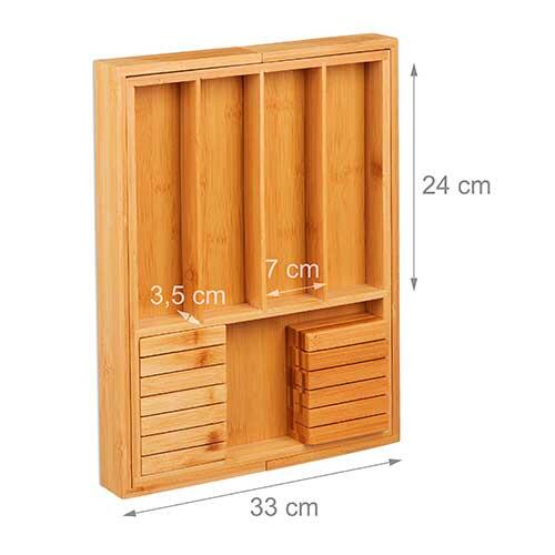 Justerbar bestikindsats med knivblokke