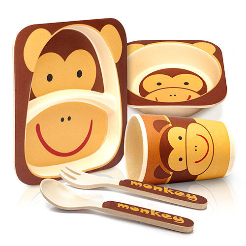 Børnebestik sæt 5 dele - Abe