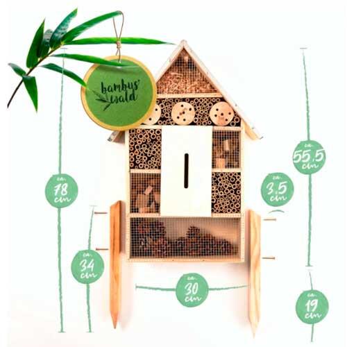 Træ insekthotel - 55 x 30 x 8,7 cm.