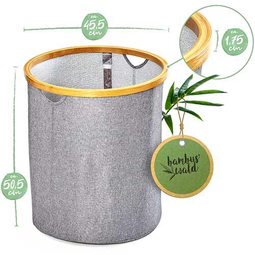 Bambus vasketøjskurv 45,5 Ø