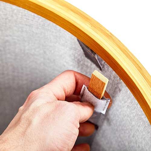 Rund bambus vasketøjskurv