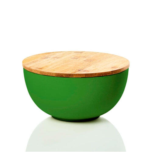 Salatskål med låg - Medium grøn