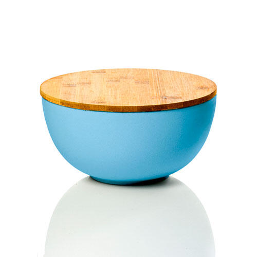 Salatskål med låg - Medium blå