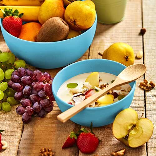 Skål med låg - Medium blå