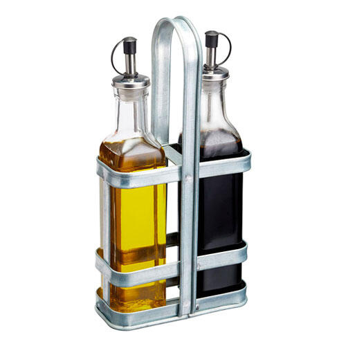 Olie- og eddike sæt med holder Industrial Kitchen