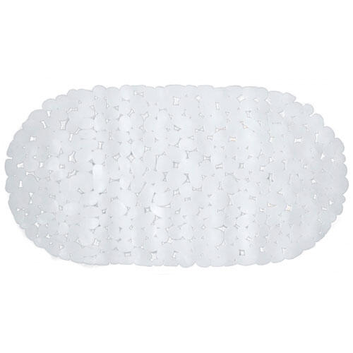 Skridsikker bademåtte stones - Hvid 36 x 69 cm.