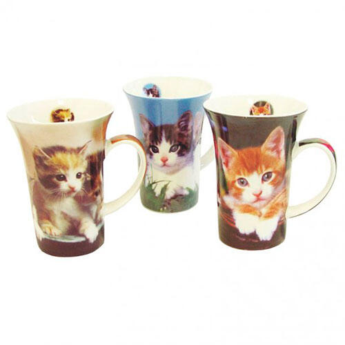 Kaffekrus i 3'er sæt - Katte 400 ml.