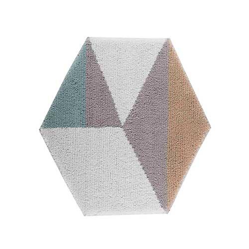 Badeværelsesmåtte Hexagonal Ø 70 cm.