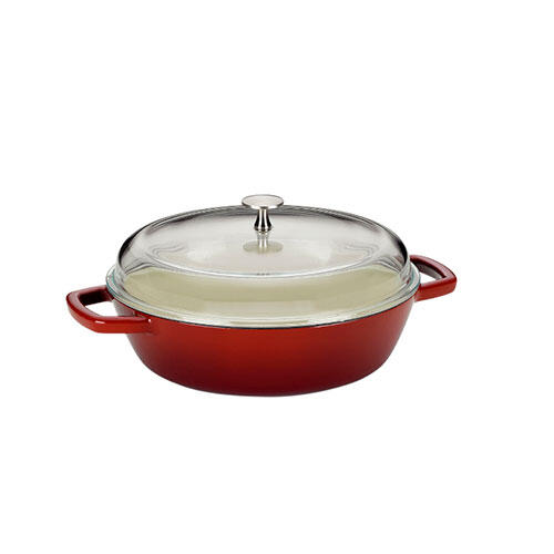 Buffetgryde i støbejern m. glaslåg 28 Ø