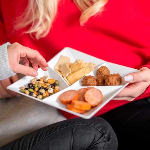 Snacktallerken Club - Hvid