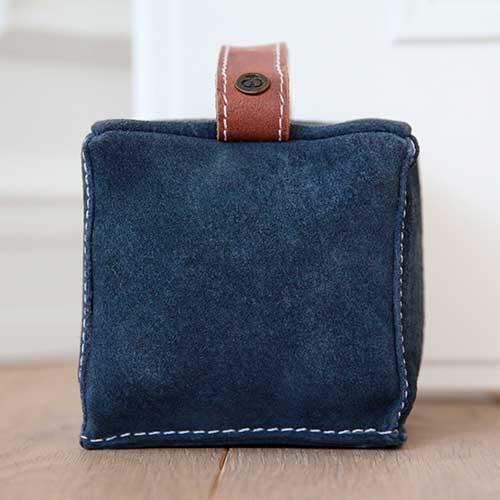 Ørskov dørstopper i ruskind - Blå/brun