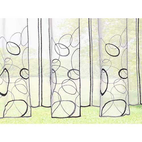 Køkkengardin Ada sort motiv