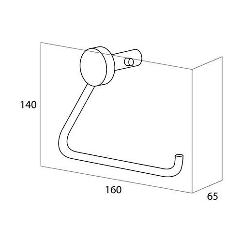 Væg toiletrulleholder - Eg og stål