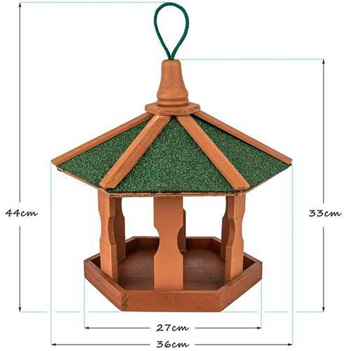 Fuglefoderhus til ophæng - Fyrretræ 33 x 27 cm.