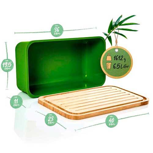Brødkasse i miljøvenlige materialer 2-i-1 Grøn