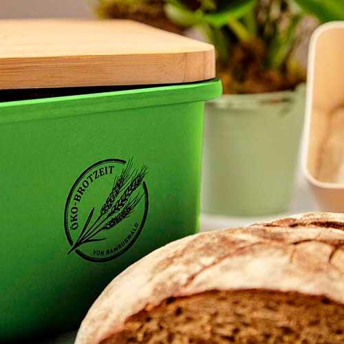 Grøn brødboks med bambus låg 2-i-1