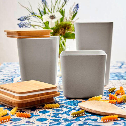 Sort opbevaringsbøtte lufttæt 3'er sæt - Grå