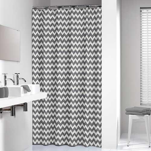 Brusehæng Motif sort - 180 x 200 cm.