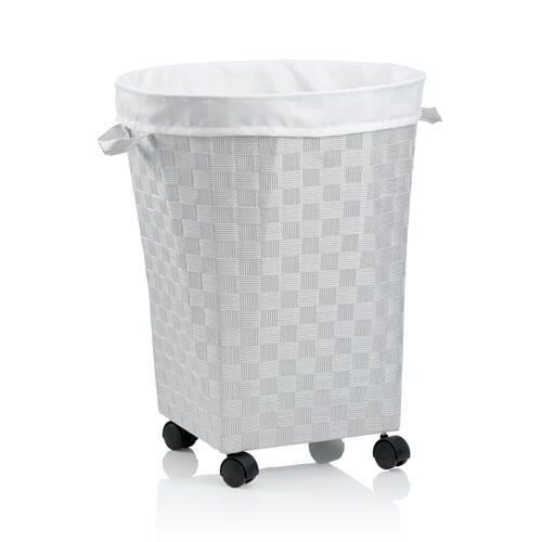 Vasketøjskurv på hjul - Hvid