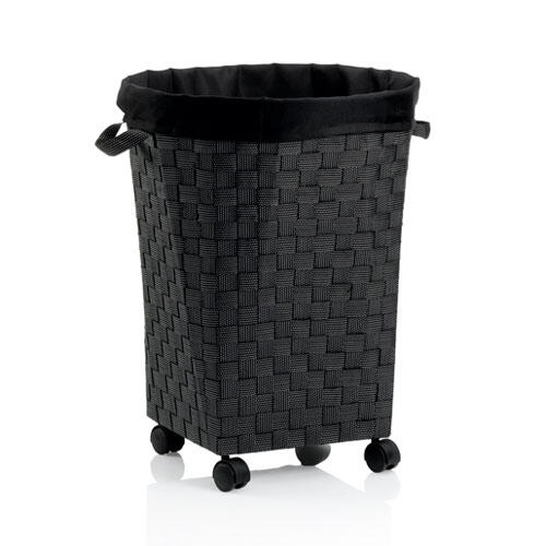 Vasketøjskurv på hjul - Sort