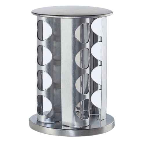 Opbevaring til krydderier 16 glas - Rund rustfrit stål