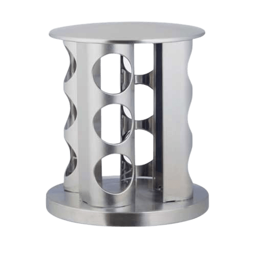 Opbevaring til krydderier 12 glas - Rund rustfrit stål