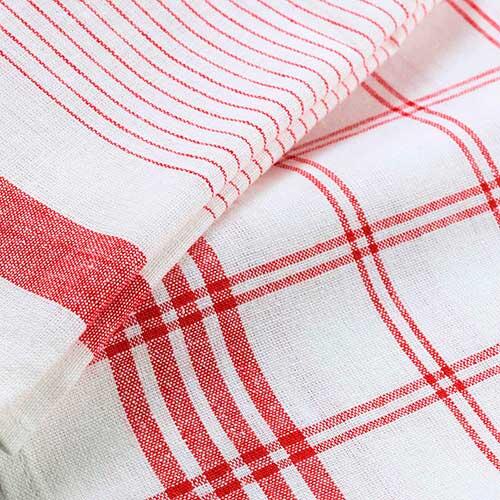 Bomulds viskestykker 3-pak - Rød