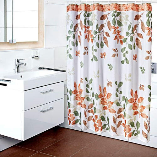 Badeforhæng efterårsblade 180 x 180 cm.