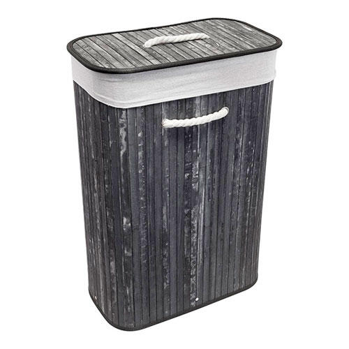 Vasketøjskurv sort - Bambus