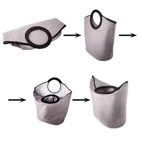 Sammenklappelig vasketøjskurv - Sort mellem