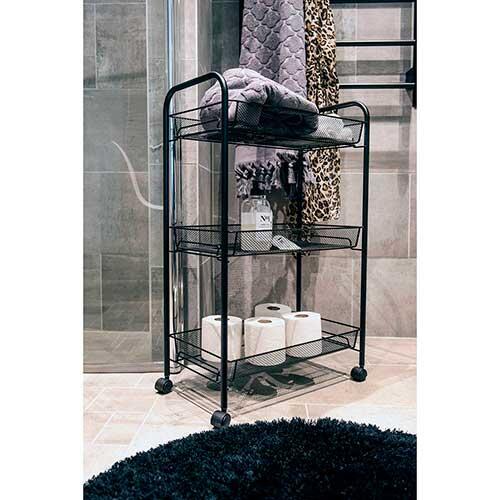 Bademåtte rund Ø 90 cm. - Sort