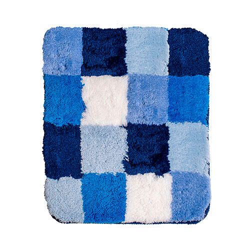 Bademåtte Check 50 x 60 cm. - Blå
