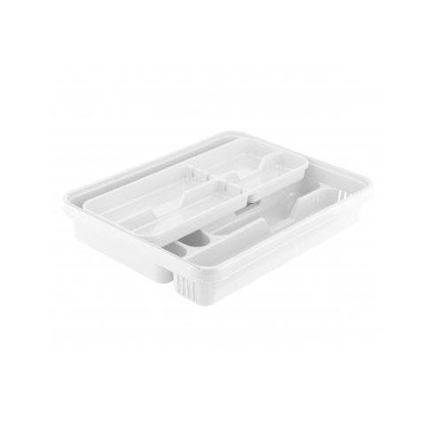 Bestikbakke i plast - Hvid 2 etager