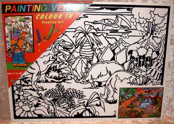 Painting Velvet 28x37 cm. Dinosaurer
