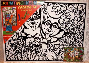 Painting Velvet 28x37 cm. Hunde