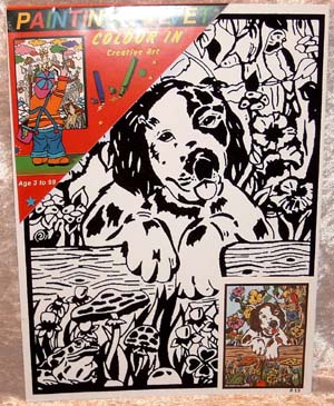 Painting Velvet 28x37 cm. Plettet Hund