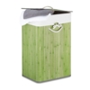 Vasketøjskurv sammenklappelig i bambus - Grøn